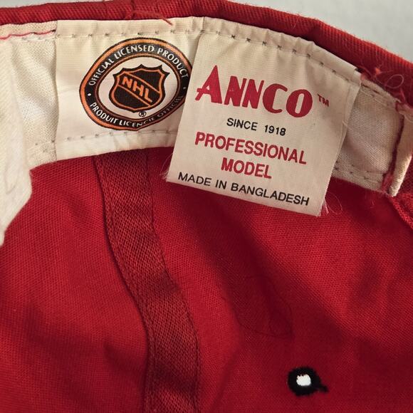 Vintage Chicago Blackhawks ANNCO‎ Snapback Hat Cap Embroidered Red Black Arrow - Picture 8 of 9